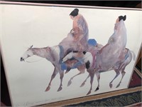 Carol Grigg  watercolor two stylized horses
