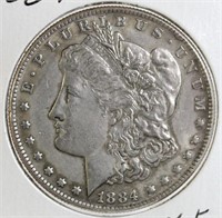 1884-CC Morgan Silver Dollar XF AU