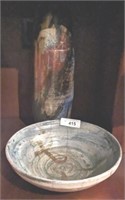 POTTERY BOWL AND VASE