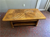 Oak Coffee Table with Built In Articulating Arms,