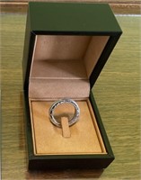 BVLGARI 18K White Gold ring 7.8G Size 8-81/4 & Box