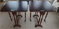 Pair of Bombay Drop Leaf End Tables