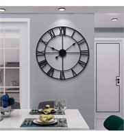 24" black modern wall clock