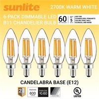 WF7209  Sunlite LED Chandelier Light Bulb, 5W - 6