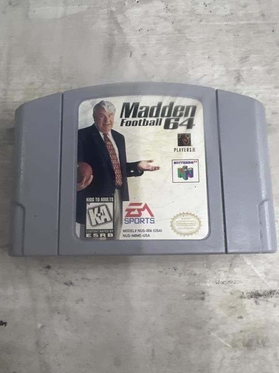 Vintage Nintendo 64 Madden Football Game