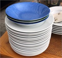 White Pillivuyt Coupe Porcelain Plates & Bowls