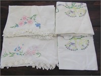 EMBROIDERED PILLOWCASES SET OF 4
