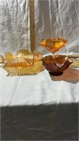 Vintage  Amber Glass Bowls