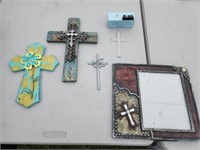 Assorted Christian cross home decor