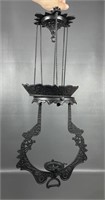 Cast Iron Hanging Kerosene Lamp Frame
