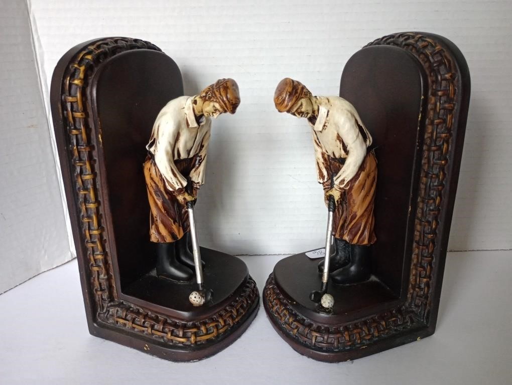 Heavy golfer bookends