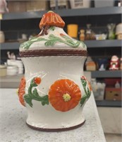 Flower cookie jar with a mushroom handle