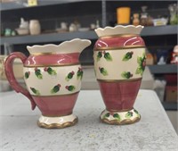 Pitcher and vase unmarked