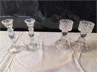 4 Crystal Candle Holders