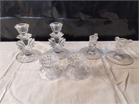3 Sets of Glass Candle Holders