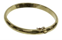 ESTATE 14KT YELLOW GOLD HINGED BANGLE BRACELET