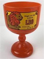 Vintage Indiana Glass Leo Zodiac Sign Orange