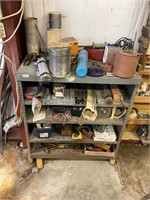 Metal Shelf. Welding Rods, Wire- all