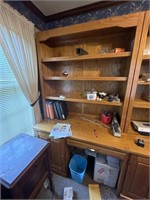 Solid Oak Desk w/ Shelving *Contents not Included*