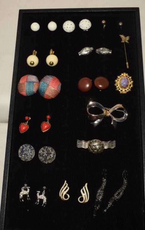 Vtg Earring, Brooches & Butterfly Stick Pin