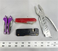 Pocket knife sharpener and (3) multi tool pocket