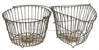 (2) Vintage Metal Wire Apple Baskets