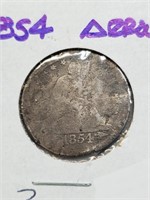 1854 Seated Liberty Quarter With Arrows