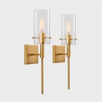Black/Antique Brass Iron Dimmable Wall Sconce Set