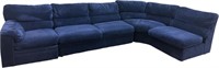 RB Furniture Blue Velvet Sectional With Bed