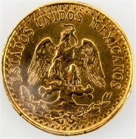 Coin 1945 Mexican 2 Peso Gold Coin DOS PESO