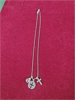 Sterling silver necklace with cross pendants