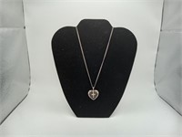 Sterling Heart Cross Pendant Necklace