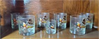 6 whiskey glasses and 1 shot glass with