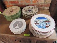 Assorted Christmas Plates - Approx. 30 Items