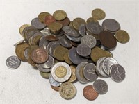 BAG OF 1.25 LBS FOREIGN COINS