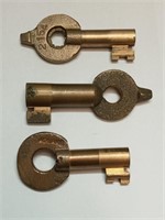 OF) (3) vintage railroad switch keys