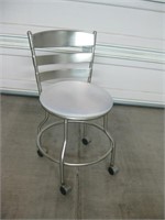 Vanity Stool on Casters, Seat 19" Back 31"