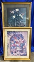 2 Framed Floral Still Life Prints