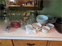 Kitchen Lot (Glasses, Plates, Canning Jars, etc)