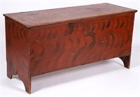 NEW ENGLAND PAINT-DECORATED PINE BLANKET CHEST,