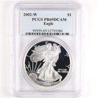 2002-W Proof Silver Eagle PCGS PR69 DCAM