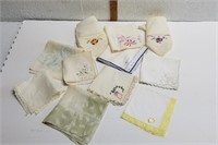 11 Vintage Handkerchiefs- Some embroidered