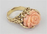 14K Gold & Kimberly Coral Rose Ring.