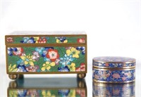 Two Chinese Champleve' dresser boxes