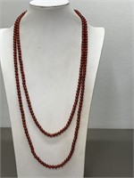 NEW LONG! RED AGATE NECKLACE