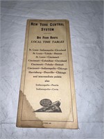 1949 New York central local time table