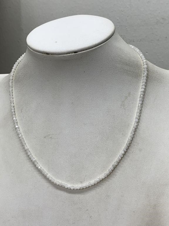 NEW STERLING SILVER & RAINBOW MOONSTONE NECKLACE