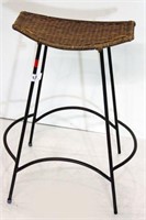 Metal Based Stool with Woven Top