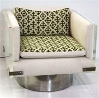 Mid Century Modern Acrylic Swivel Side Chair
