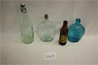 Lot of 4 Glass Bottles